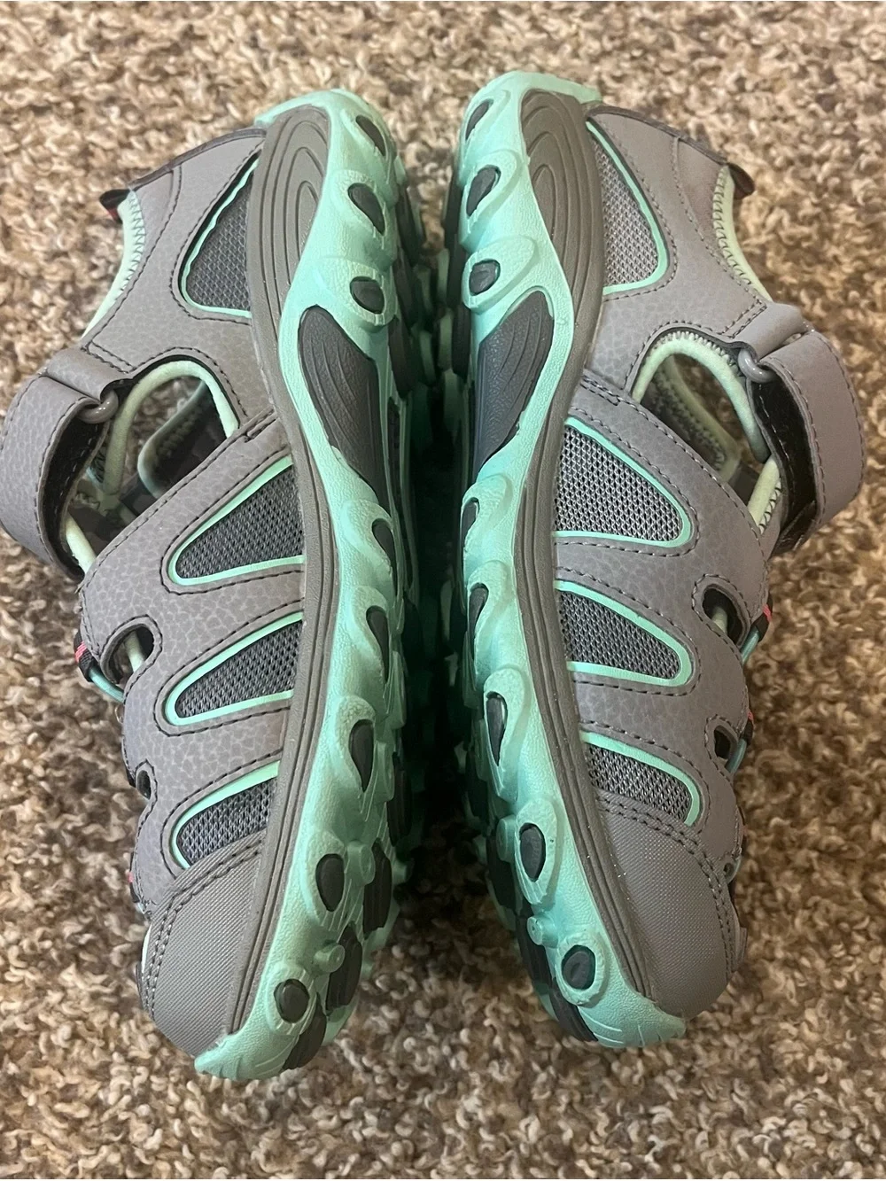 Merrell Hydro H2O Closed-Toe Sandals Teal Pink Gray Size 4 Big Kid